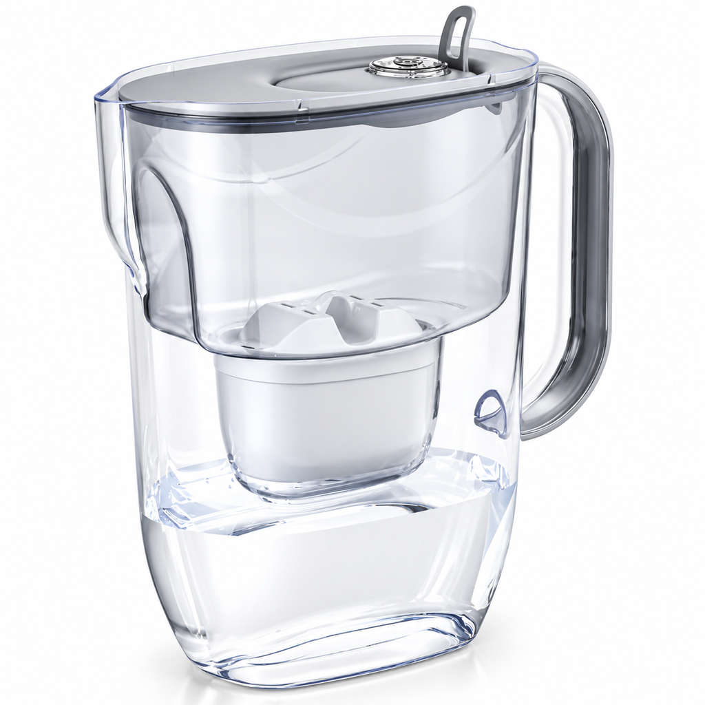 Caraffa filtrante T.C.F. CommercialForge da 3,2L grigia con 6 cartucce filtranti
