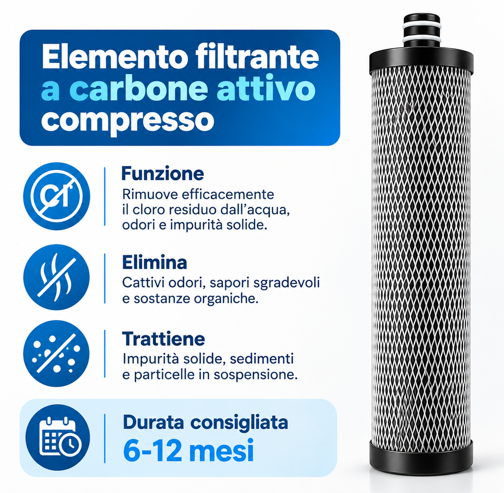 T.C.F. CommercialForge Set completo di cartucce filtranti a cinque stadi, cartuccia filtrante in acciaio inox, cartuccia filtrante per purificatore d' acqua a ultrafiltrazione a cinque stadi in acciaio inox